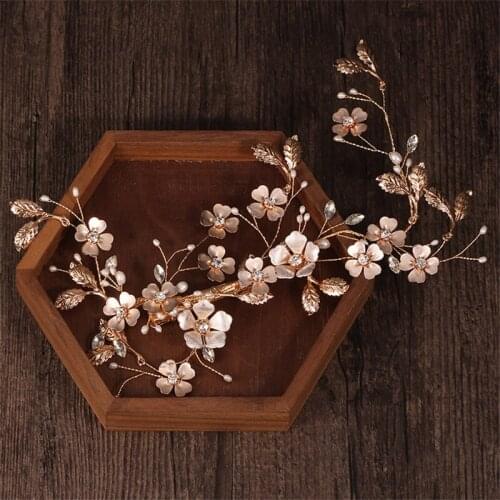 Golden Freshwater Pearl Temperament Hairpin Original Handmade Bridal Hair Headdress Bridal Luxury Wedding Hair Accessories