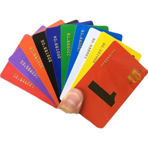 50Pcs/set Double-sided Solid Color Plastic Chip Card Mahjong Machine Rectangular Chip Card Chess Room Special Chip Card