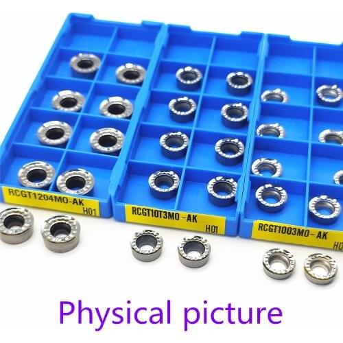 10Pcs RCGT10T3MO AK H01 Aluminum Alloy Turning Insert RCGT1204MO AK H01 Insert RCGT1003 CNC Turning Tool Aluminum Tool