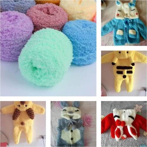 100g/pc Soft Smooth Yarn Baby Knitting Wool Yarn Thick Yarn Fiber Velvet Yarn Hand Knitting Wool Crochet Yarn for DIY Sweater