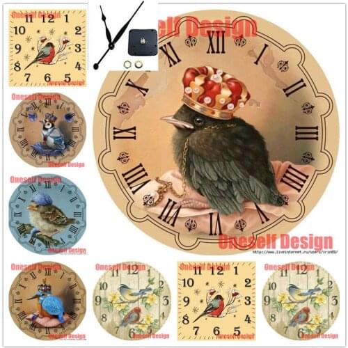 Diy diamond embroidery sale brid 5d diamond painting with clock animal 5d diamond embroidery full set with clock diamond art kit