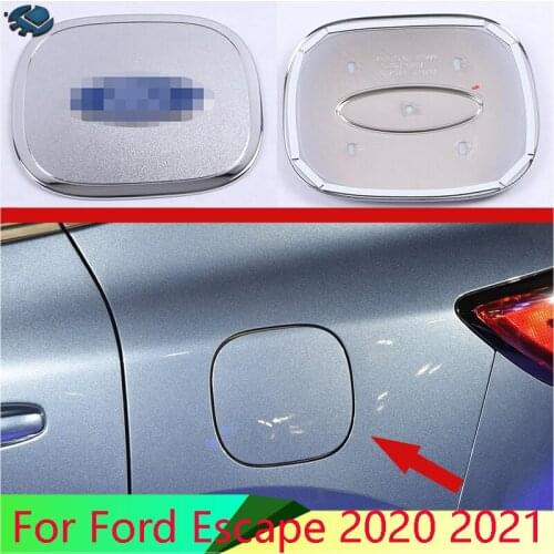For Ford Escape Kuga 2020 2021 Car Accessories ABS Chrome fuel tank cap cover car-styling trim oil fuel cap protective