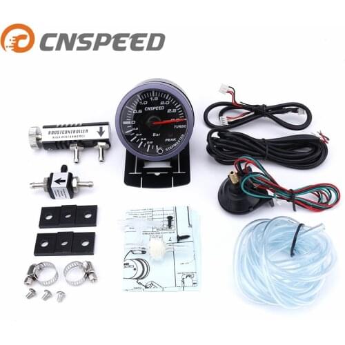 Free shipping CNSPEED 60MM Car Turbo Boost Gauge 3Bar with Adjustable Turbo Boost Controller Kit 1-30PSI IN-CABIN Car Meter
