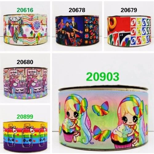 Free shipping 50 yard cartoon unicorn printed grosgrain ribbon 20903