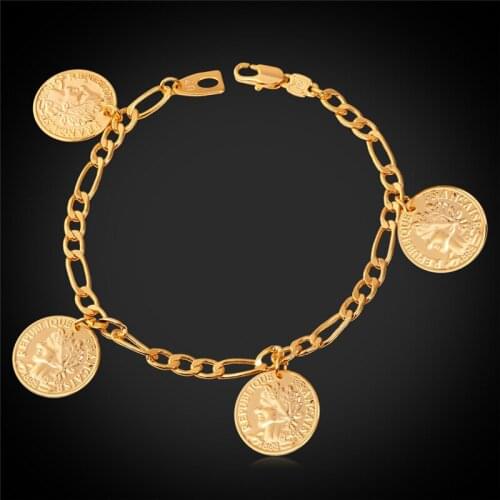 Kpop Queen Coin Bracelets Jewelry Cute Woman Gold Color Trendy Fashion Turtle 4 Wholesale For Women Accessories H217