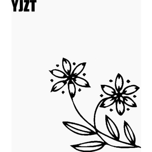 YJZT 14.7CM*15.1CM Creativity Of Flower Hollow Out Decoration Car Sticker Vinyl Decal Black/Silver C23-1106