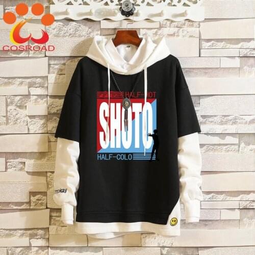 Cosroad Anime Boku No My Hero Academia Todoroki Shoto Cosplay Hoodie Men Women Sweatshirt Coat Top