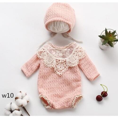 Baby Cotton Hat Romper Set Newborn Photography Props Bonnet Jumpsuit Suit Outfit Infants Photo Shooting Clothing Kit
