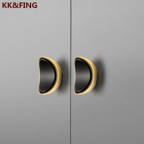 KK&FING European Gold Drawer Knobs Creative Gold Ingot Cabinet Handles Single Hole Furniture Door Pulls Kitchen Handles