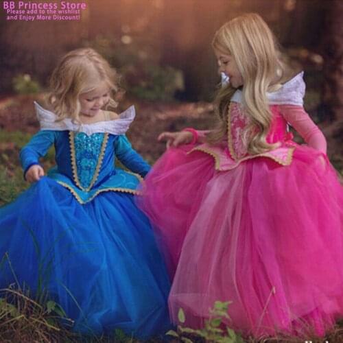 Sleeping Beauty Princess Costume Snow Queen Halloween Carnival Girls Dress Up Kids Dresses for Girls Anna Elsa Cosplay Clothing