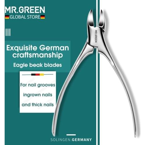 MR.GREEN High Quality Stainless Steel Super-sharp Nail Clipper For Cuticle Pusher Toenails Ingrown Pedicure Nail Clipper
