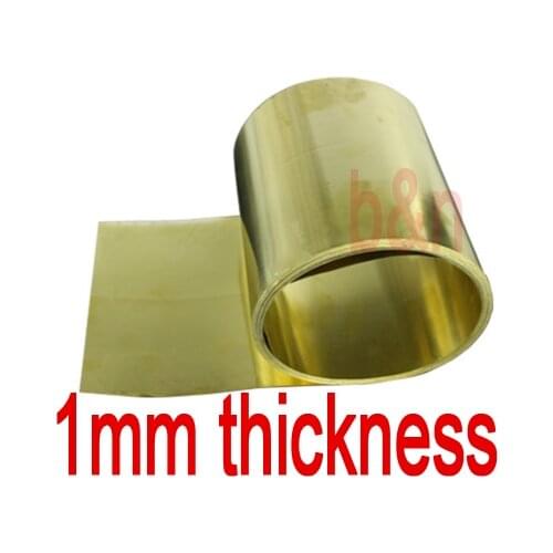 Brand new H62 Thin latten flitter gold brass sheet Yellow brass strip foil Brass plate 1mm thickness 200mm width brass band