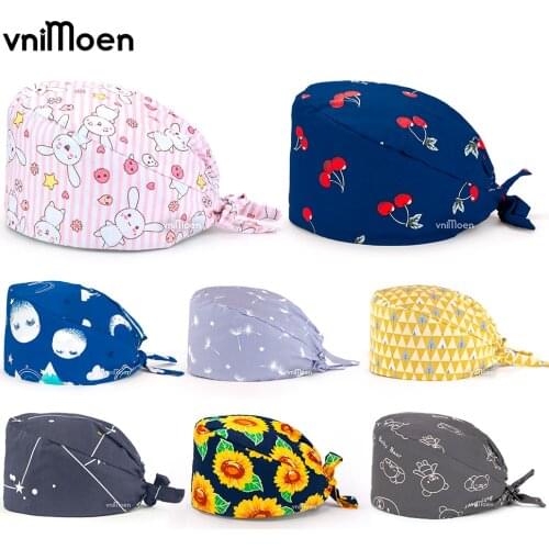 Multicolor Scrub cap adjustable Scrub hat beauty salon nursing cap laboratory pet shop scrubs cap biological Research work cap