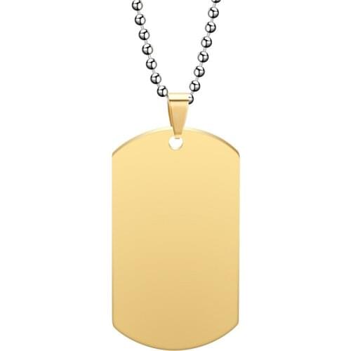 Modyle Engraved New Stainless Steel Men Necklace Stainless Steel Pendant Dog Tags Army Nameplate Men Necklace