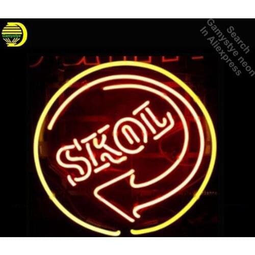 Sko Beer Neon Bulbs Board Neon Sign Light Store Display Real Glass Tube Handcrafted Advertising Beer Pub Impact Decorate 17x17