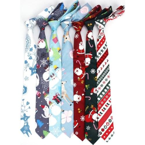 2019 Brand New Hot Sell Mens Fashion Christmas Slim Neck Ties For Man Casual Skinny Tree Printed Adults Male Necktie Corabtas
