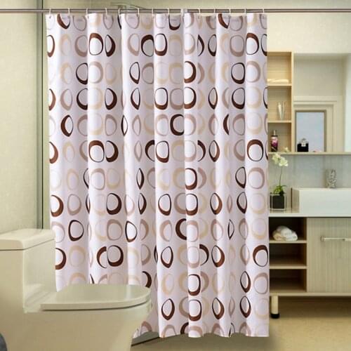 New Circle Pattern Polyester Bathroom Waterproof Shower Curtains With Plastic Hooks Circles Pattern Mildew Proof And Waterproof