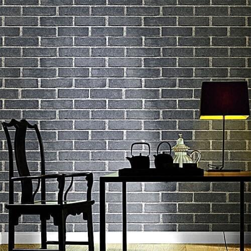 Wallpapers Youman Rustic Vintage 3D Faux Brick Roll Vinyl PVC Stone WallPaper For Restaurant Cafe Decor Yellow Red Black Grey