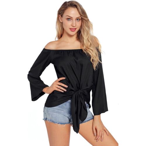 Autumn Women Vogue T-shirt Tube Top Female Long Sleeve Off Shoulder Casual Loose Tee Shirt Women Strapless Backless Black Tshirt