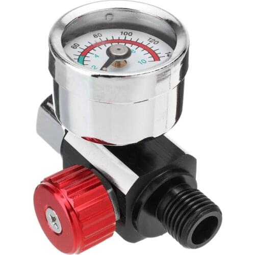 1/4'' Spray Paint Gun Air Pressure Regulator Gauge Pressure Gauge Pneumatic Tool Accessory 1/4 Inch BSP Threads