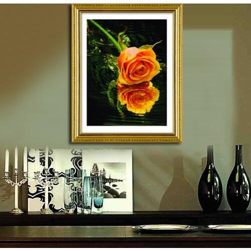 Needlework,DMC DIY Cross stitch,kits for Embroidery sets, Water drop Rose floral Flower Cross-Stitch painting Wholesale