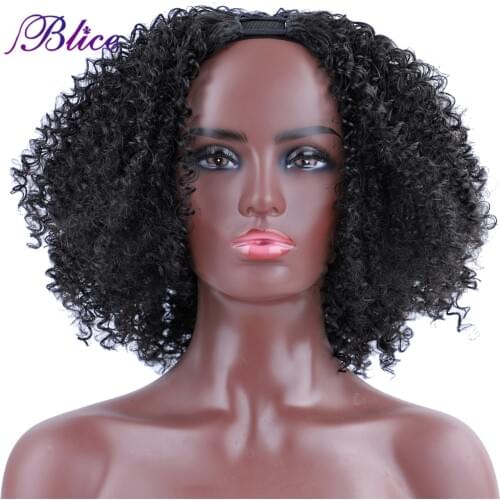 Blice Synthetic U Part Wig Afro Kinky Curly Machine Made Wigs With Combs 170g For Women In The Winter