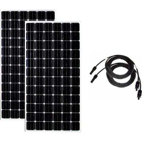 Solar Panel 24v 300w 2 PCs Solar Battery Charger Solar Home System 600w watt 10M Pv Cable RV Off Grid Boat Motorhome Caravan