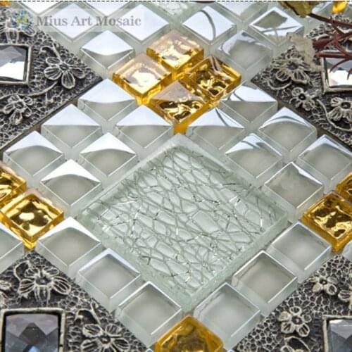 AAA Grade gold foil glass tiles kitchen mosaic tiles A4D7