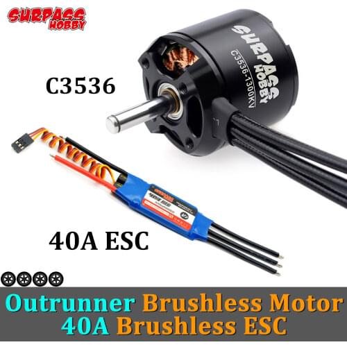 SURPASS HOBBY Outrunner C3536 Brushless Motor 40A Brushless ESC BEC 4S for RC Airplane Fixed-wing Drone Aircraft Helicopter DYS