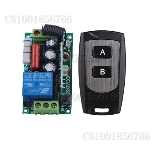 AC220V 1CH 10A Remote Control Light Switch Relay Output Radio Receiver Module and Waterproof Transmitter Free Shipping