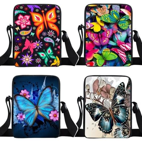 Beautiful Butterfly Ladies Shoulder Bag Mini Mesenger Bags Women Handbags Crossbody Bag for Travel Girls Small Satchel Bookbags