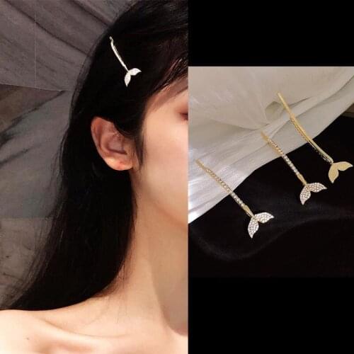 Women Vintage Whale Tail CZ Hairpins Sweet Headband Hair Clips Barrettes Female Fashion Hair Accessories