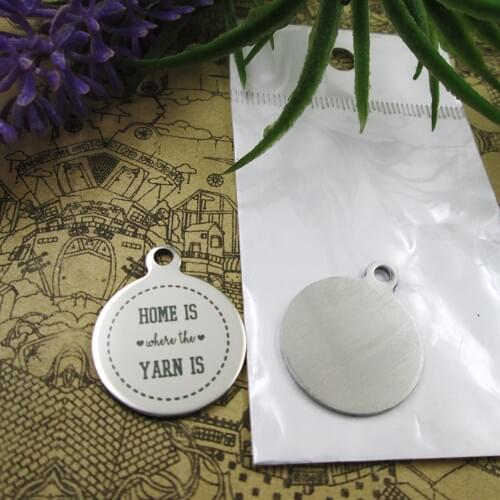 10pcs--"home is where the yarn is version 2"stainless steel charms 5 styles for choosing DIY Charms for necklace bracelets