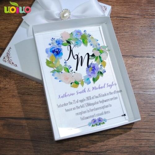 10pcs popular clear acylic invitation card laser cut lace floweral wedding invitations 3d cards model