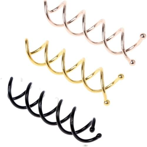 10Pcs Gold Spiral Spin Screw Bobby Pin Hair Clip Twist Braiders Barrette Black Silver Hairpins Hair Braider Styling Tools