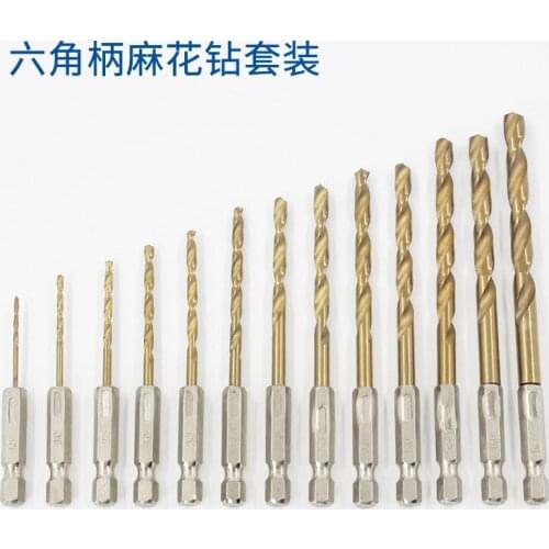 Hex Shank Twist Drill Wood Plastic Thin Iron Hole Set 1.5-6.5mm High Steel 13PCS Reaming Drill