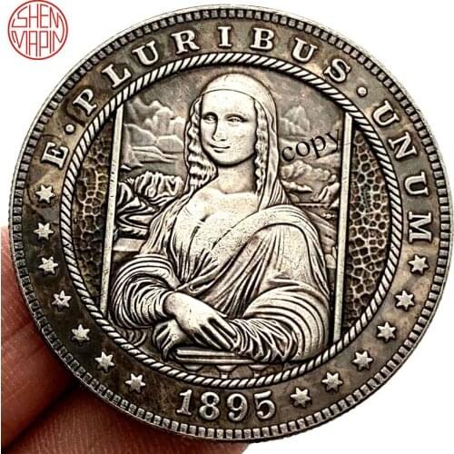 1895 Mona Lisa Hobo Nickel Coin Morgan Dollar Copy Coin Tramp Copper Coins Collectibles