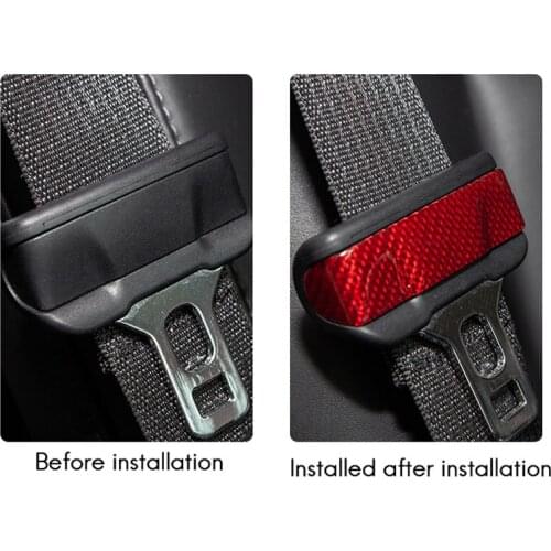 2Pcs Real Carbon Fiber Car Seat Safety Belt Buckle Protection Cover for Tesla Model 3 Model Three Decoration