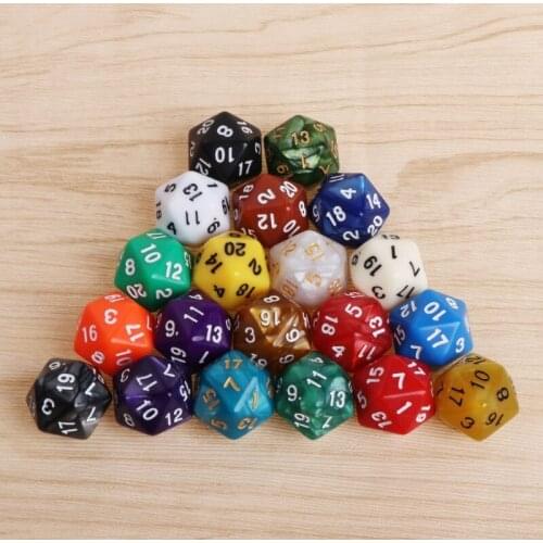 20pcs Multicolor Acrylic Cube Dice Beads multiaspect Portable Table Games Toy U2JB
