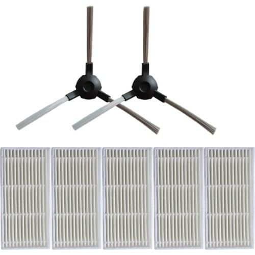 5* robot Vacuum Cleaner HEPA Filter + 2* Side Brushes for Polaris 0920WV Robotic Vacuum Cleaner Parts Accessories
