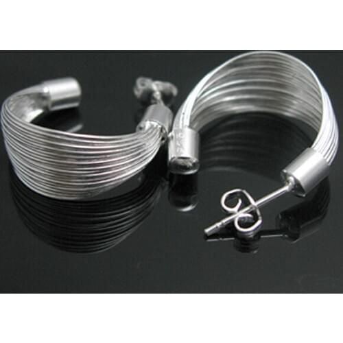 Free Shipping N925 Silver color Earrings,Six claw zircon earrings,N925 Silver color Earrings wholesale jewelry E05