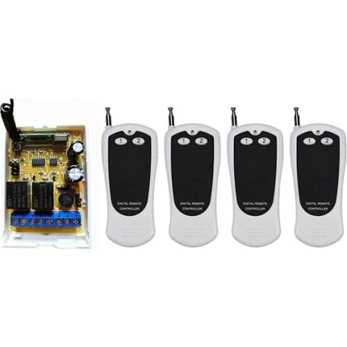 DC12V DC24V 2CH 500m Long Range RF Wireless Remote Control Switch System Transmitter+Receiver,315/433 MHZ /lamp/ window