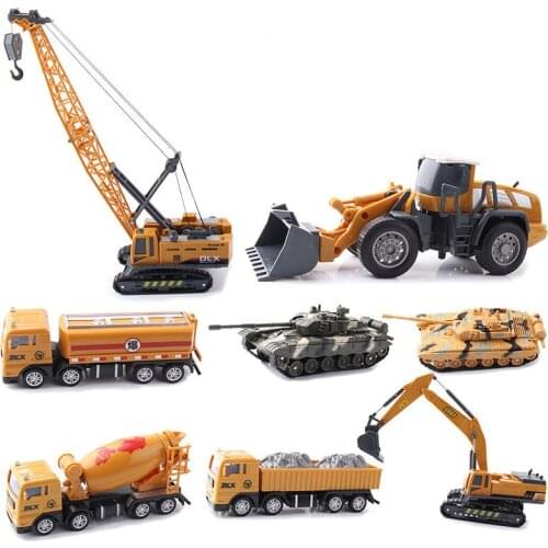 Childrens Toy Car Model Mixer Truck Excavator Excavator Engineering Set Simulation Forklift Xmas Gifts