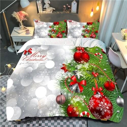 Home Textile Christmas Style 3D Cartoon Bedding Sets Merry Christmas Gift Beddingset Bed Duvet Cover Pillowcase