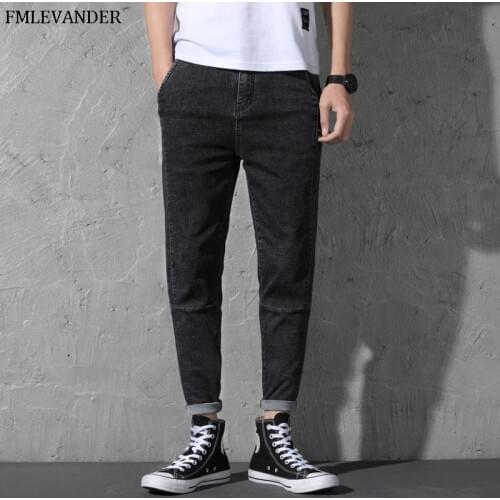 High Quality Plus Size 44 46 Pure Color Straight Denim Pencil Pants Male Brand XXXX Large Jeans Men Jeans Homme