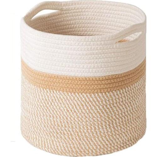 Storage Basket Eco-friendly Multi-function Cotton Rope Woven Storage Baskets for Family