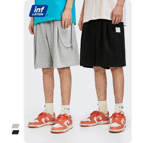 INFLATION Grey Sweat Shorts Men Casual Sweatpant Shorts Plus Size 2021 Trending Plain Sports Short Men Lounge Short 3635S21