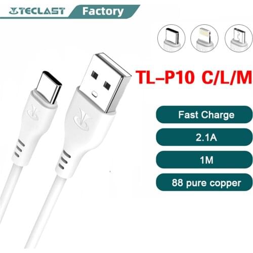 Teclast P10 Quick Charge Cable Lightning Type-C Micro USB Simple Fast Charge 2.1A Current Durable Quality 1m PVC Material