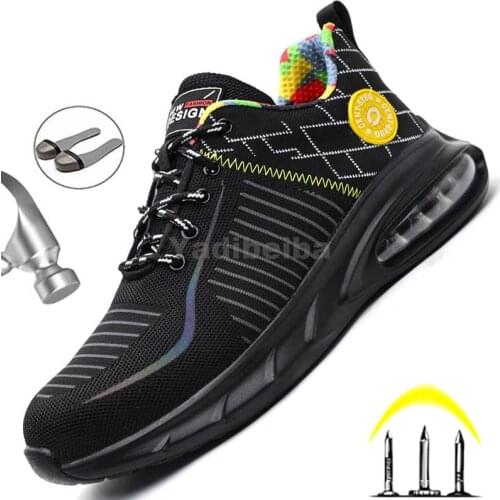 Lightweight Air Cushion Work Shoes Men Puncture-Proof Safety Shoes Men Work Sneakers Steel Toe Shoes Safety Boots Men Shoes 2021