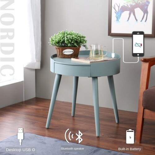 Multi-mode power supply light intelligent furniture mini bedside table Bluetooth sound simple USB rechargeable tea table small r